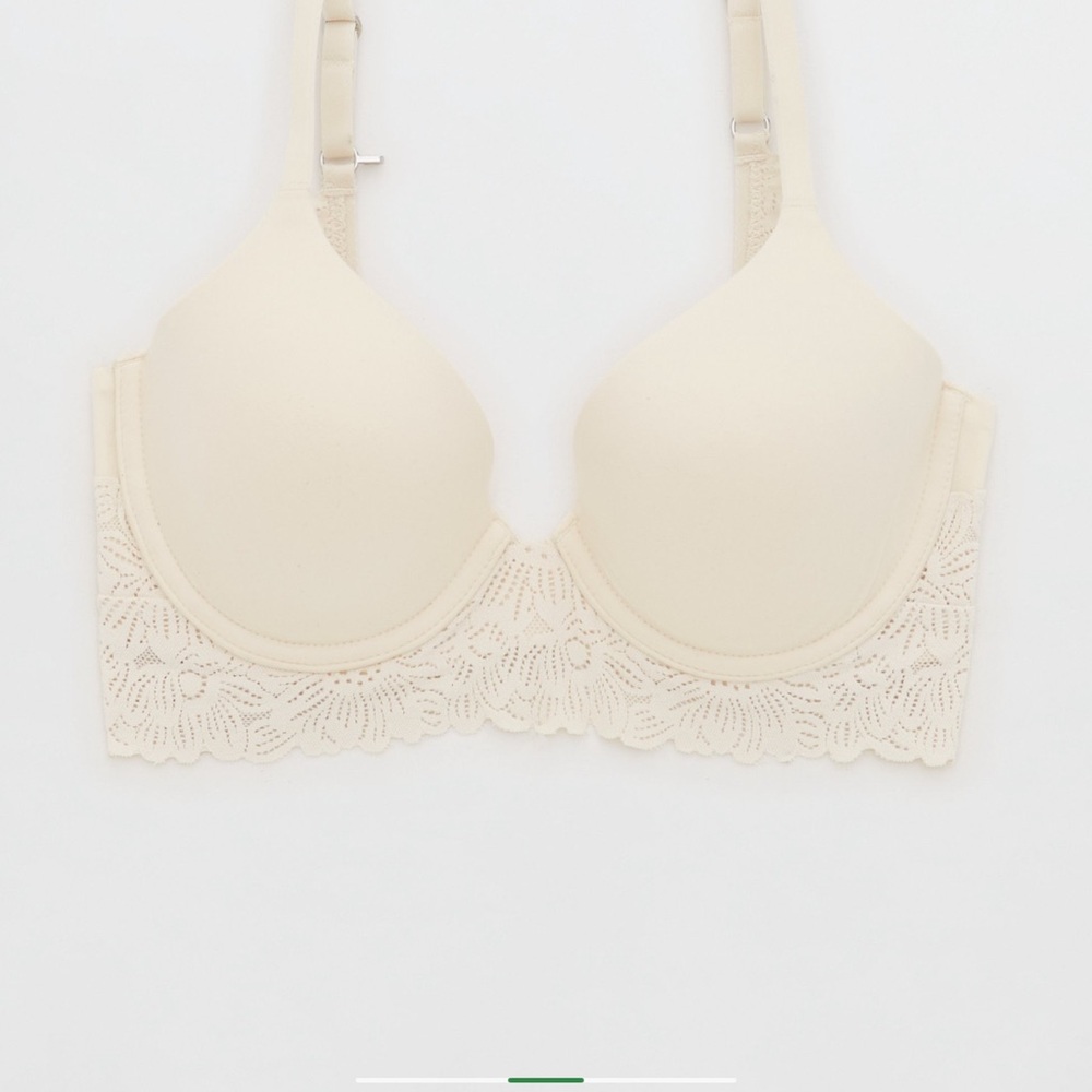 Aerie Sunny BloomCream Lace Trim Bra